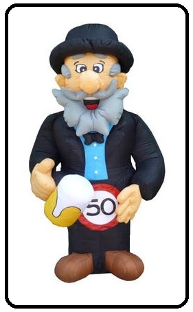  Opblaas Abraham cartoon 3,2 meter