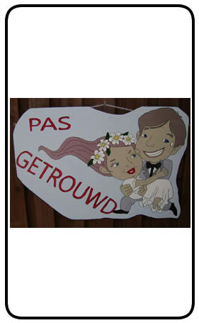  Huwelijksbord Pas Getrouwd                 