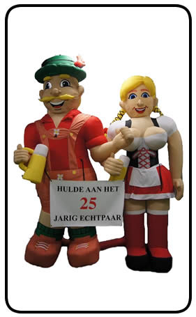 Opblaas Tiroler man en vrouw 2,5 meter